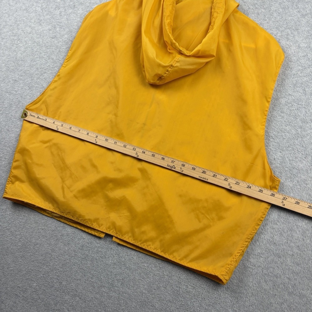 Vintage Gap Windbreaker Vest Mens Large Yellow Full Zip Nylon Hooded Boxy 90s - Picture 8 of 10
